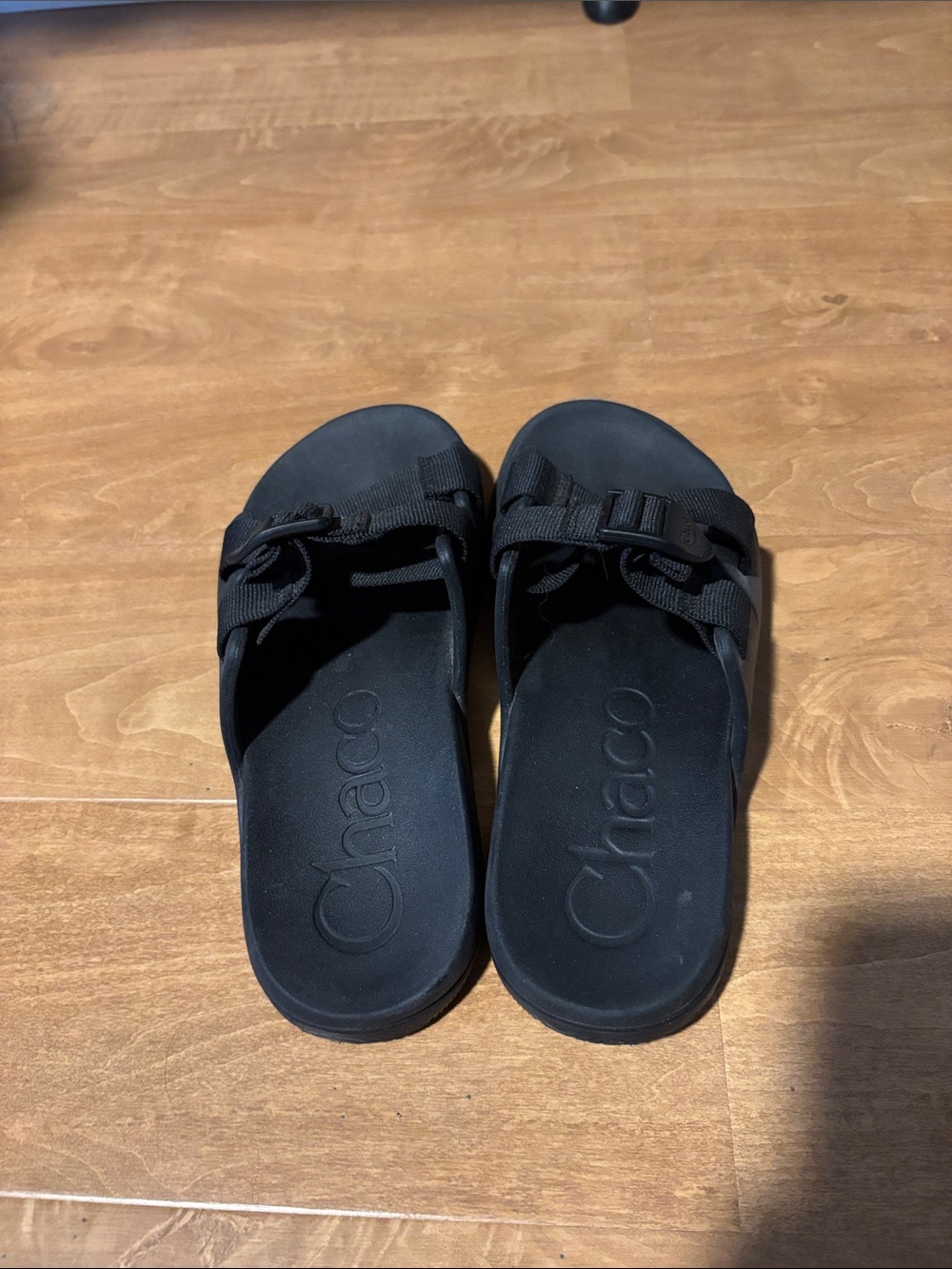 Chaco Chillos Black Slide Sandals with Top Strap